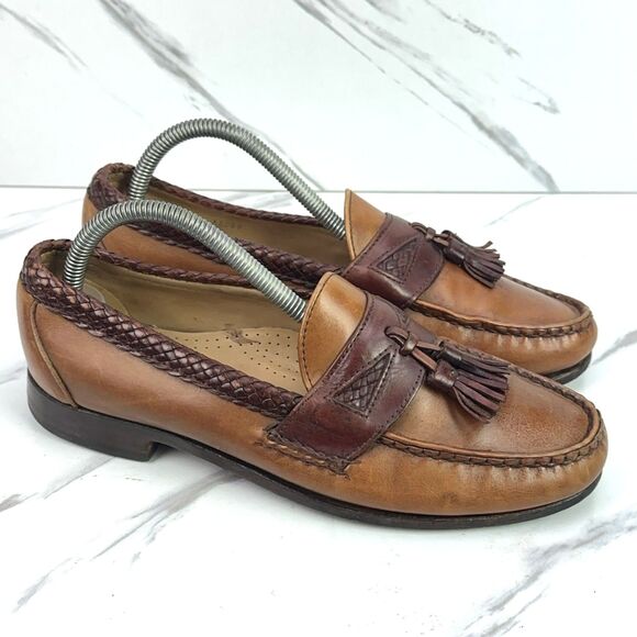 Allen Edmonds Maxfield Mens Size 9 D Mahogany Tassel Loafers Shoes Braided Trim main image 5
